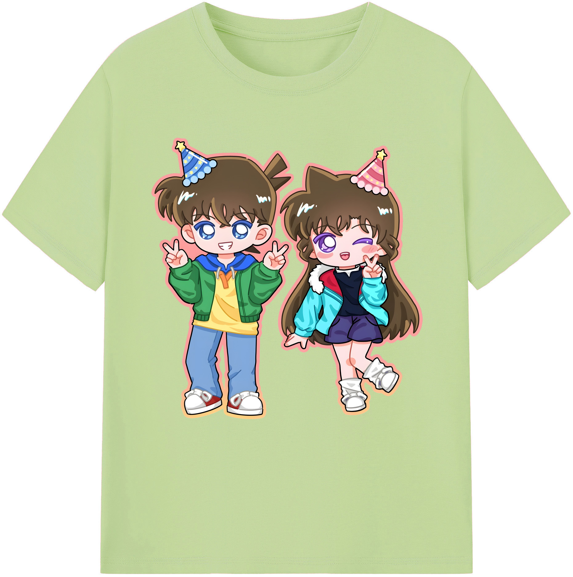 （画像用） 名探偵コナン 毛利 蘭 もうり らん、モーリ ラン Detective Conan Rachel Moore 綿100％半袖Tシャツ（フロントプリント）
